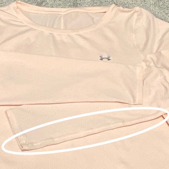Pale Pink Under Armour LS Tee, L - Picture 8 of 10